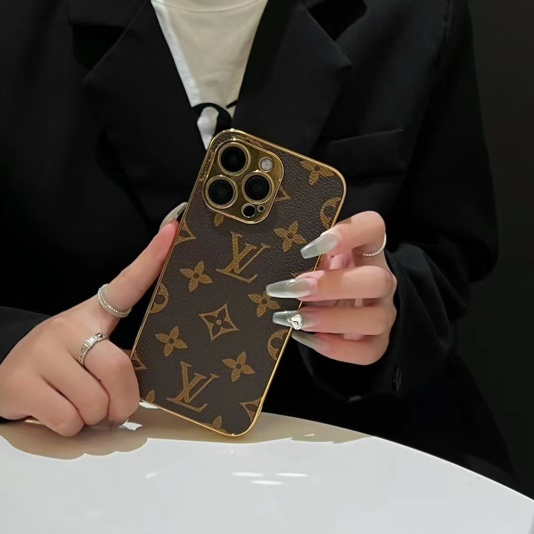 Louis Vuitton-inspired monogram leather cover for iPhone
