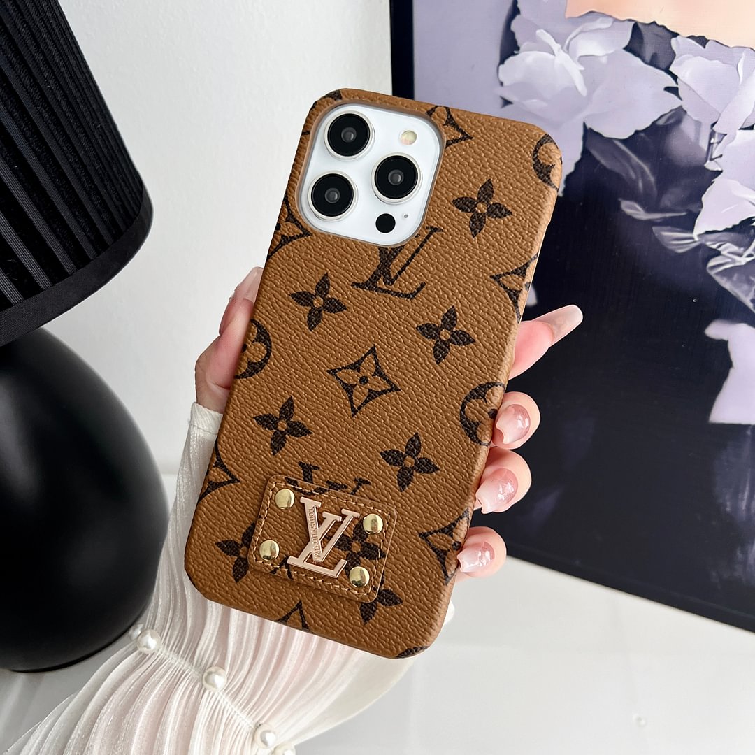 Louis Vuitton-inspired monogram leather case for iPhone