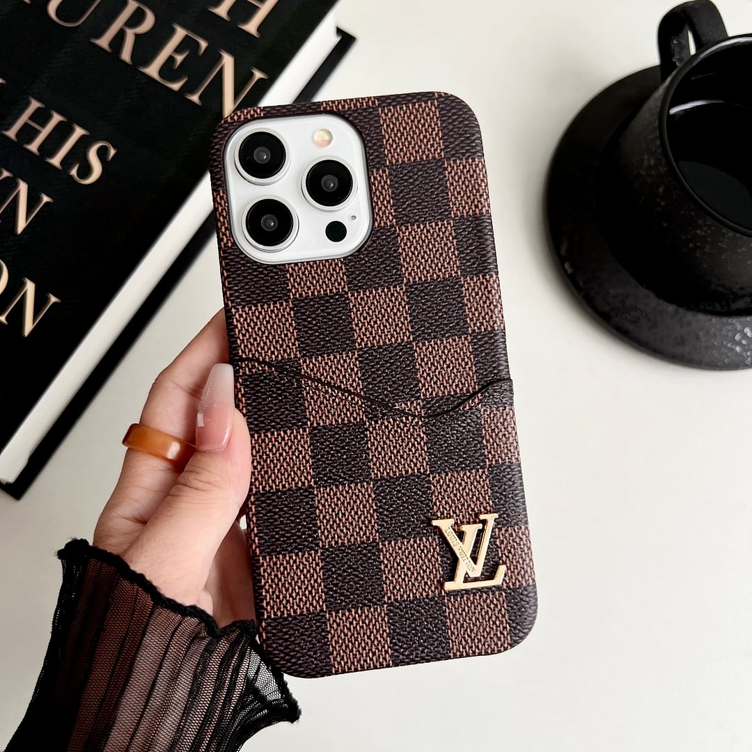 Louis Vuitton-inspired monogram iPhone case card holder