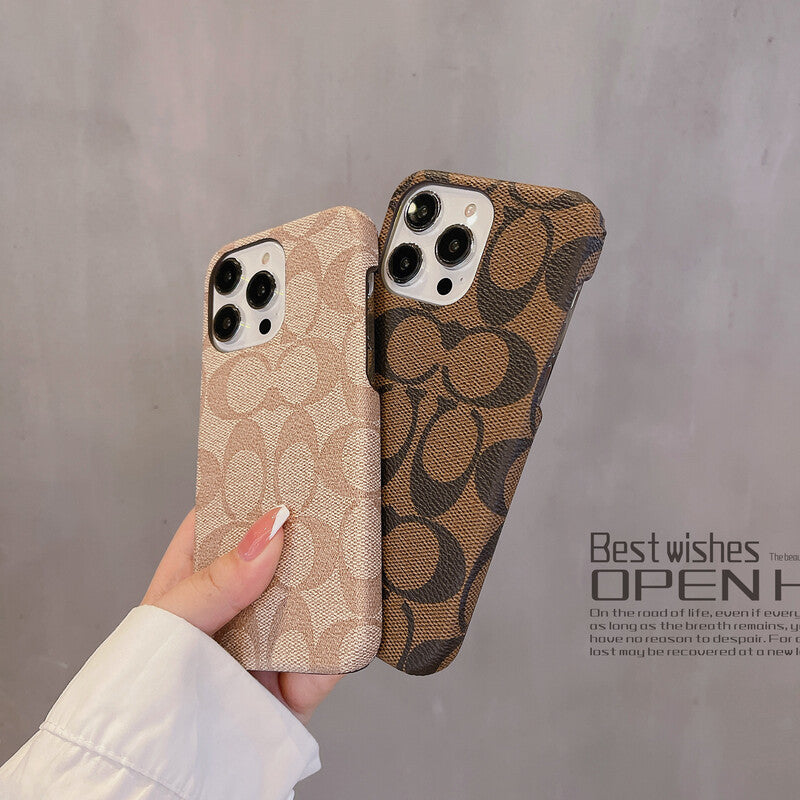 Coach-inspired coffee brown classic iPhone case - jdk241426