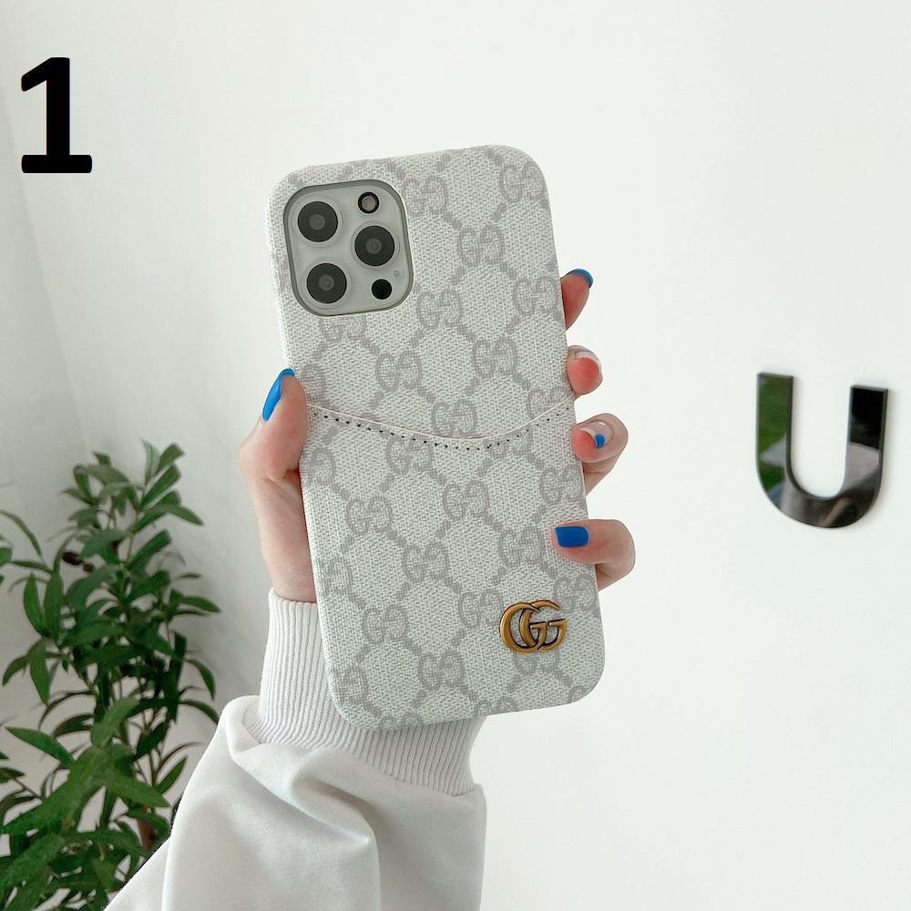 Gucci-inspired fine monogram phone case with card holder