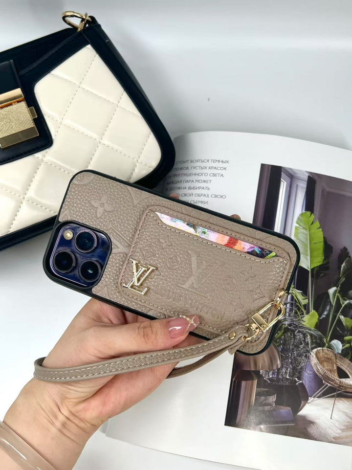 Louis Vuitton-inspired iPhone case with card holder