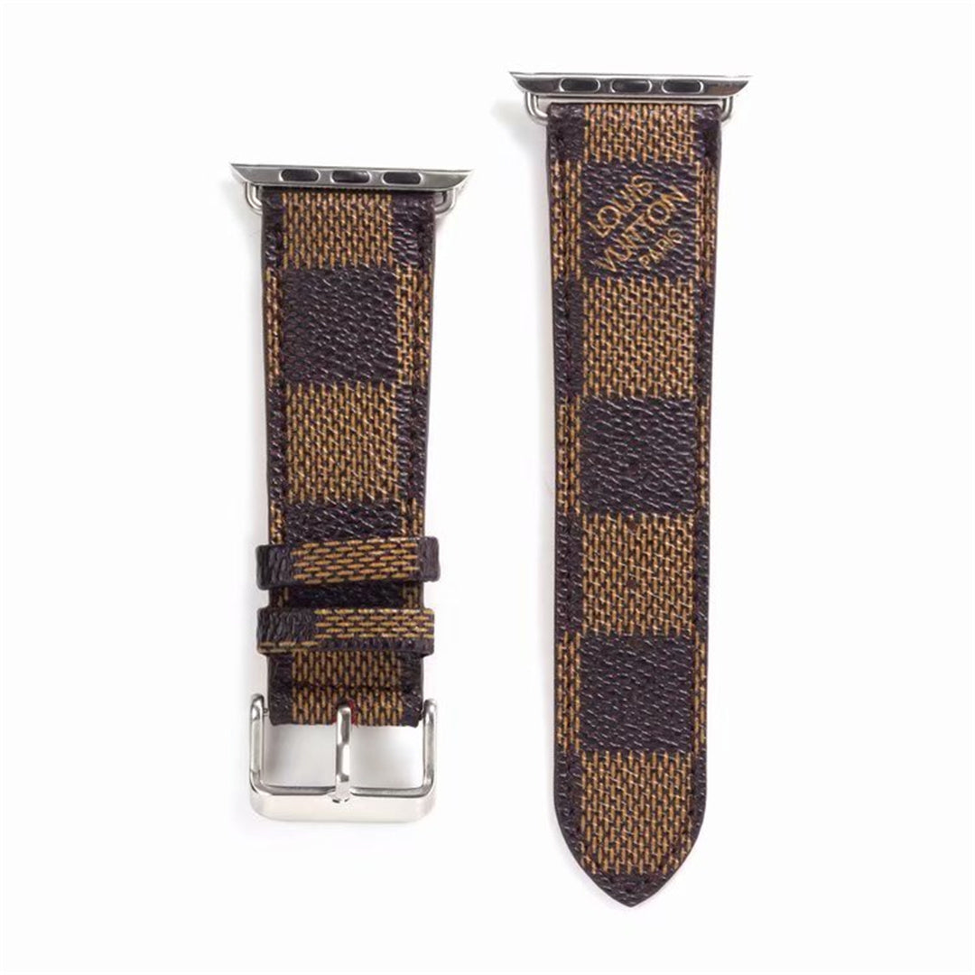 Louis Vuitton-inspired brown classic strap for Apple Watch