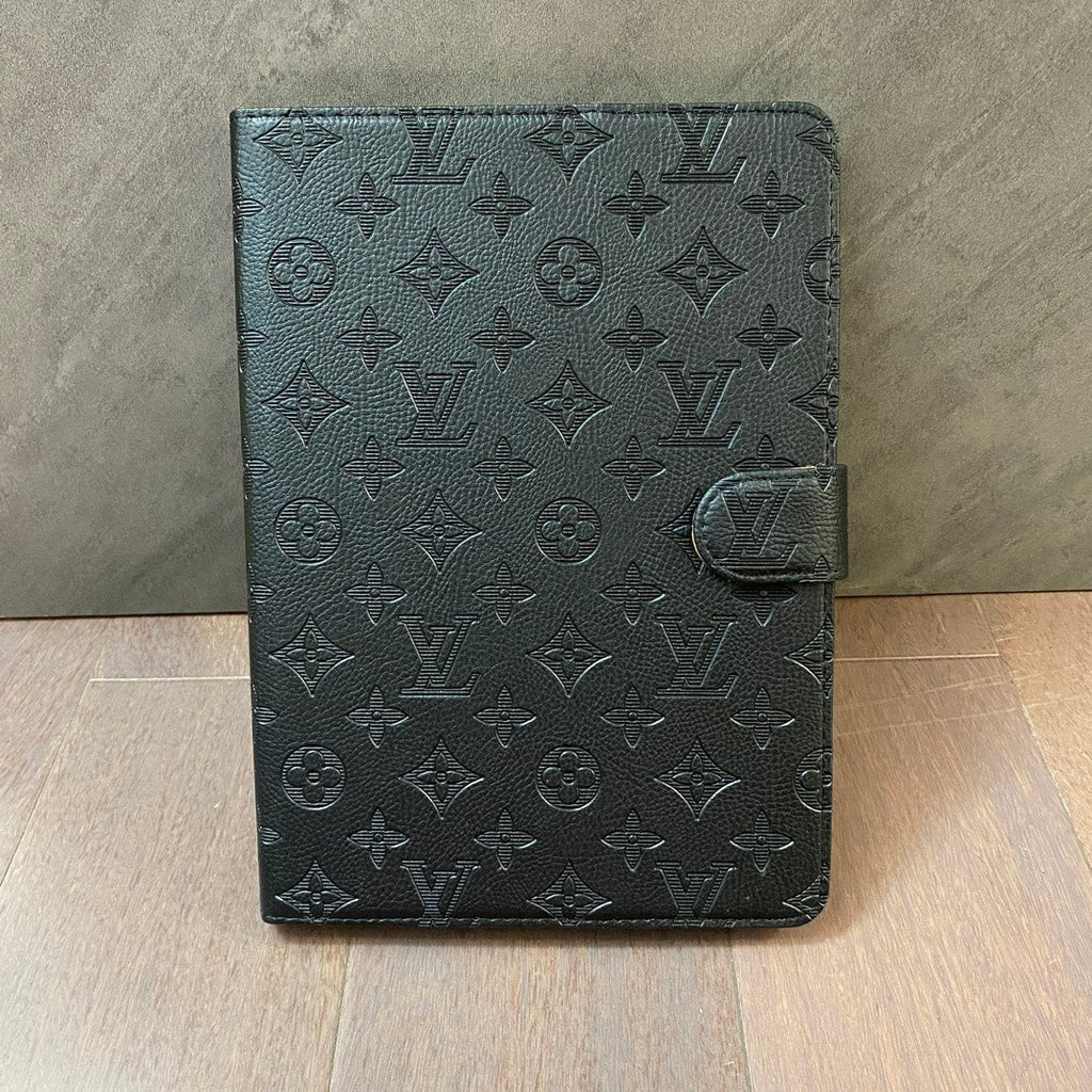 Embossed monogram iPad flip case with stand