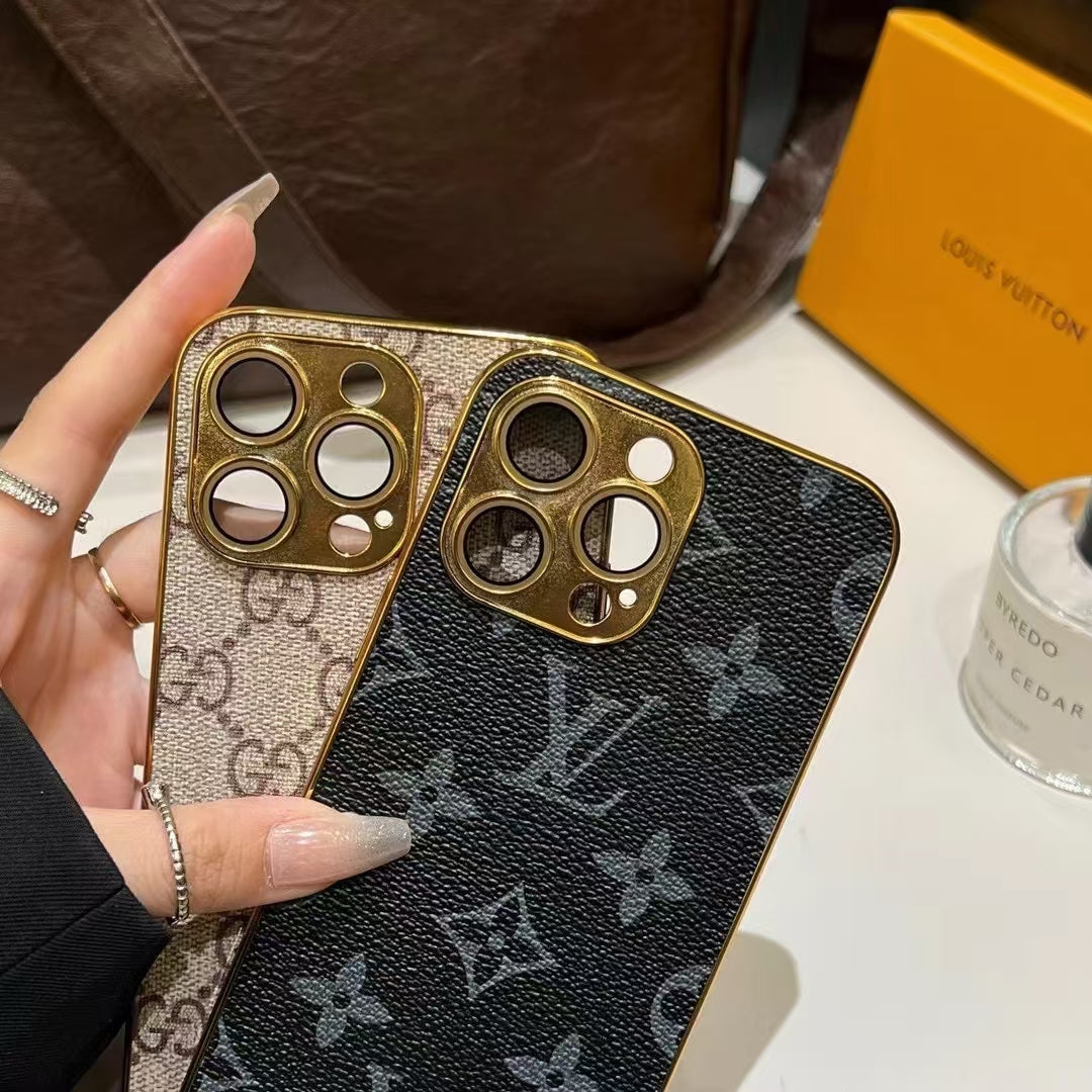 Louis Vuitton-inspired monogram leather cover for iPhone