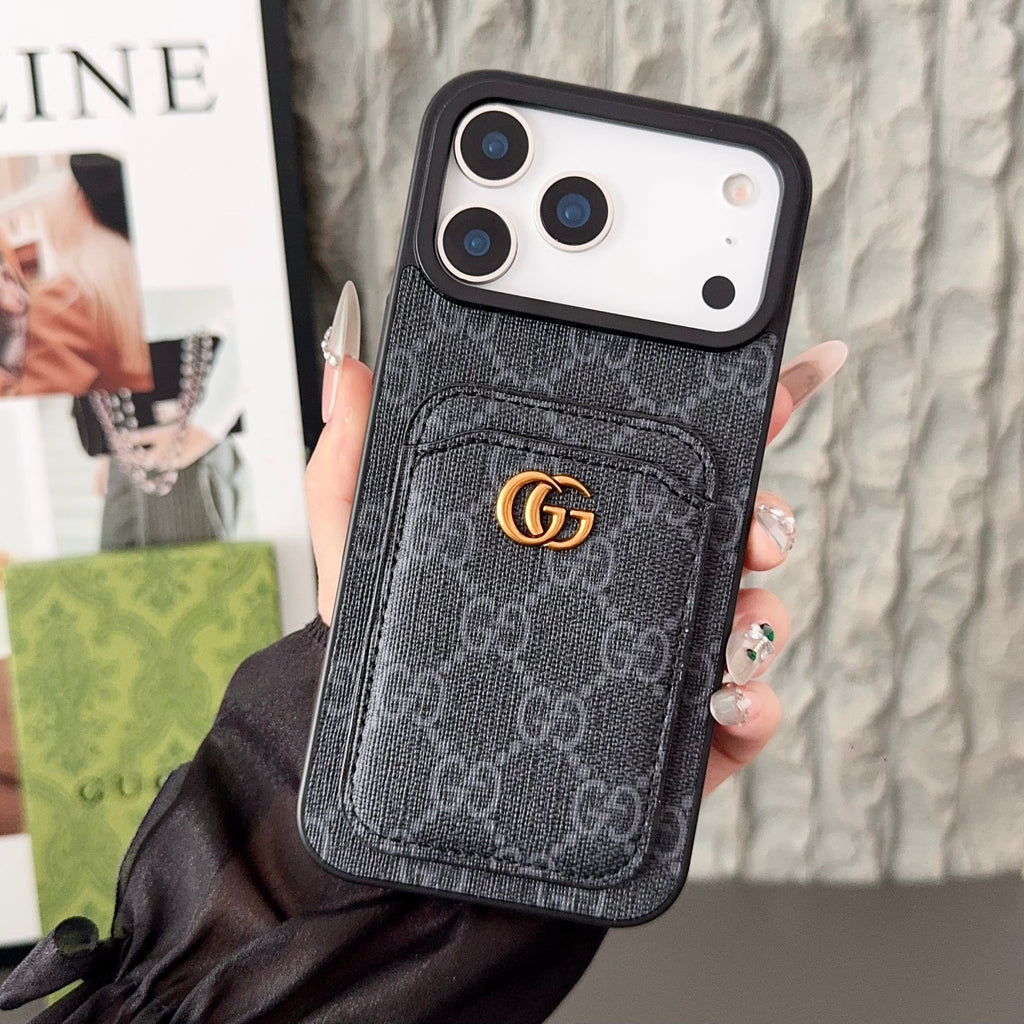Design luxe iPhone case 17 / 16 / 15 / 14, black
