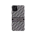 Dior-inspired raised pattern phone case for iPhone, black