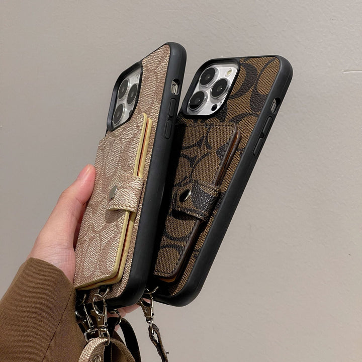 Coach-inspired leather iPhone case with card holder