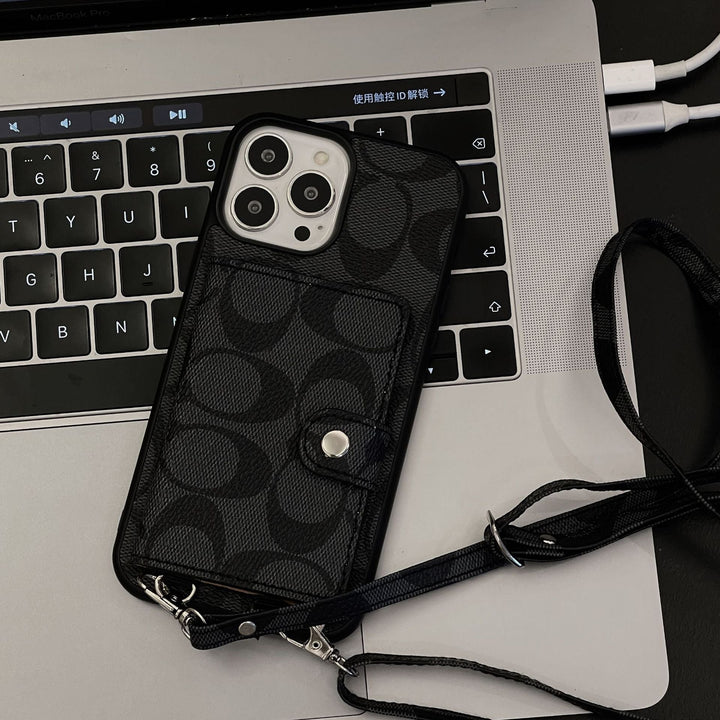 Coach-inspired leather iPhone case with card holder