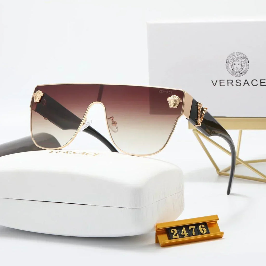 Versace-inspired angular shield sunglasses