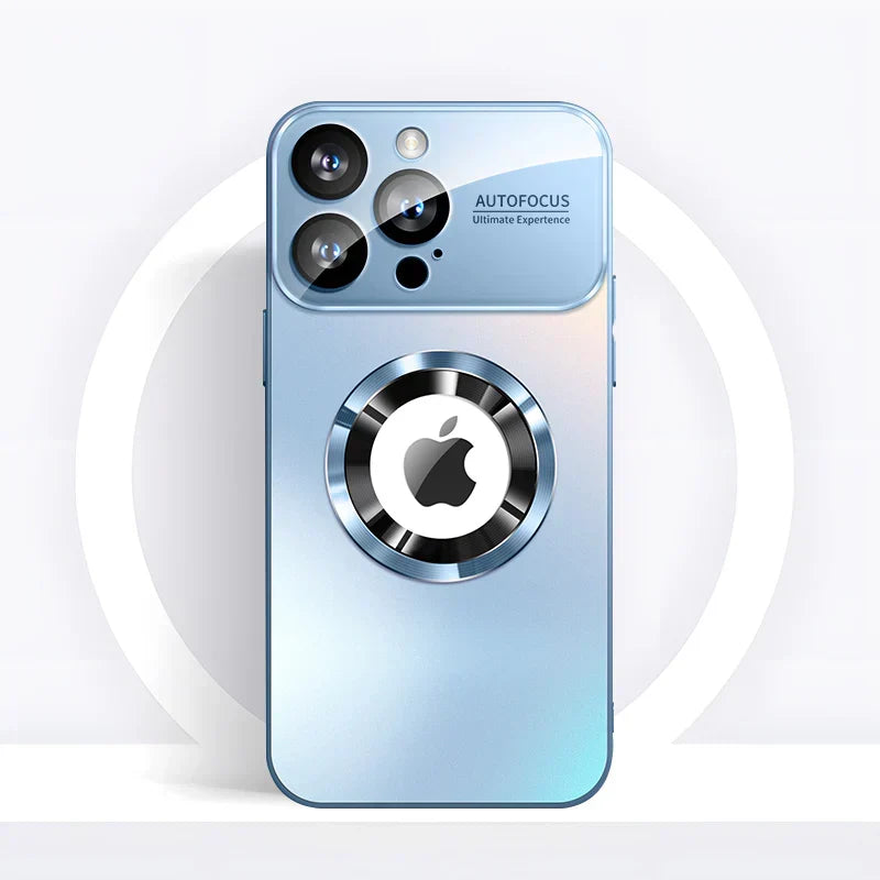 Frosted glass iPhone case with magnetic ring