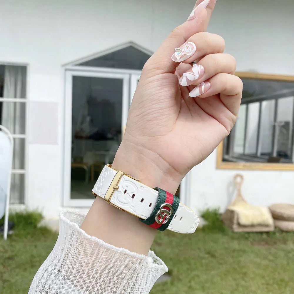 Gucci-inspired web stripe watch band for Apple Watch Ultra 2