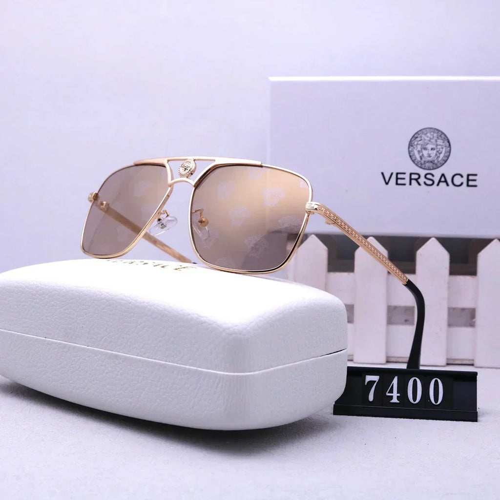 Versace-inspired metal aviator sunglasses