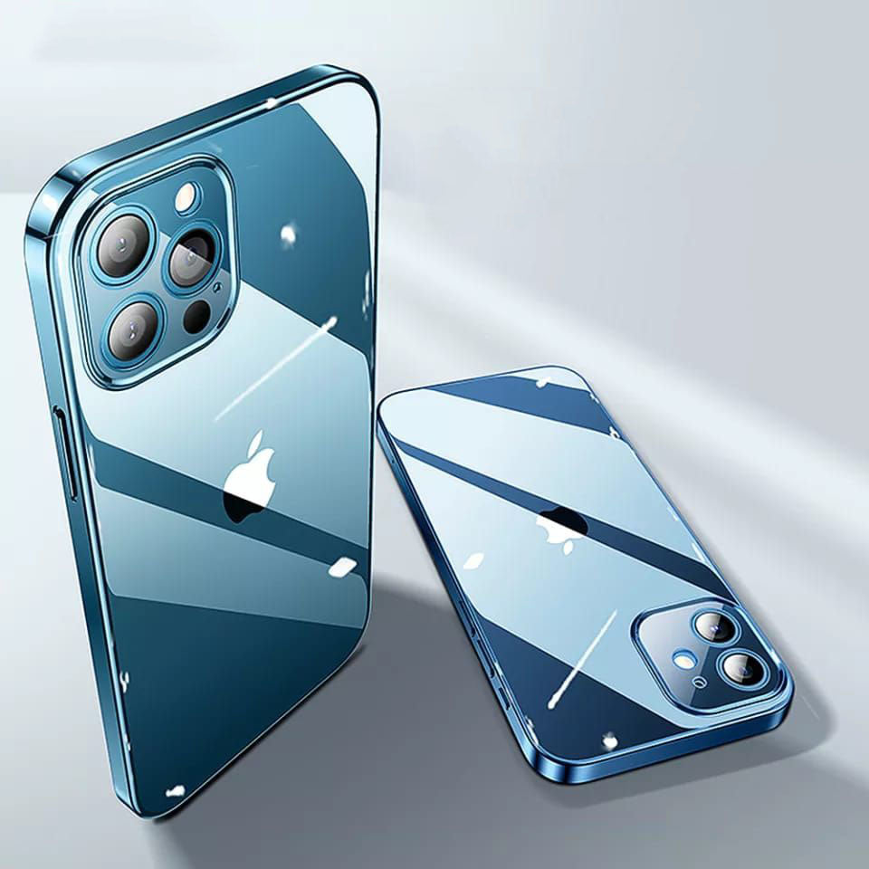 Clear TPU and PC iPhone case with camera coverage