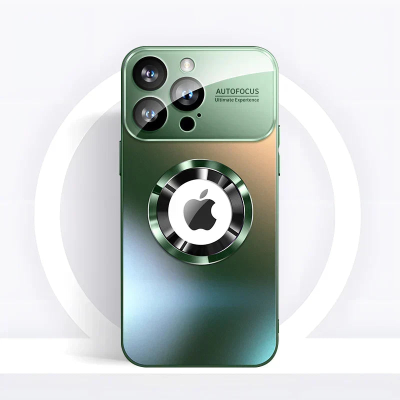 Frosted glass iPhone case with magnetic ring