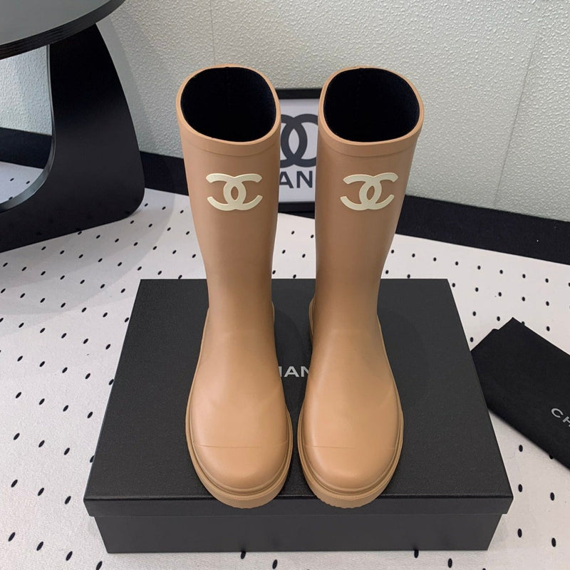 Chanel Rain Boot Beige For Women's