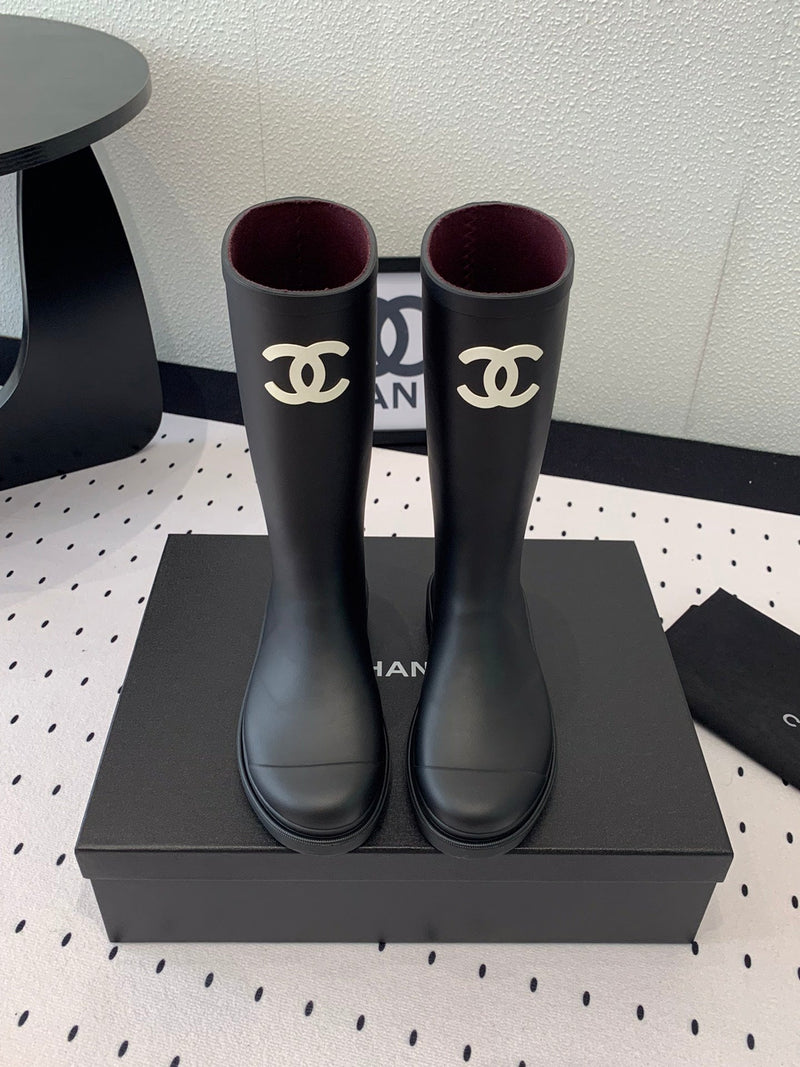 Chanel Rain Boot Black For Women's