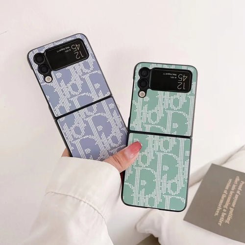 Dior-inspired all-over pattern case for Galaxy z flip 5
