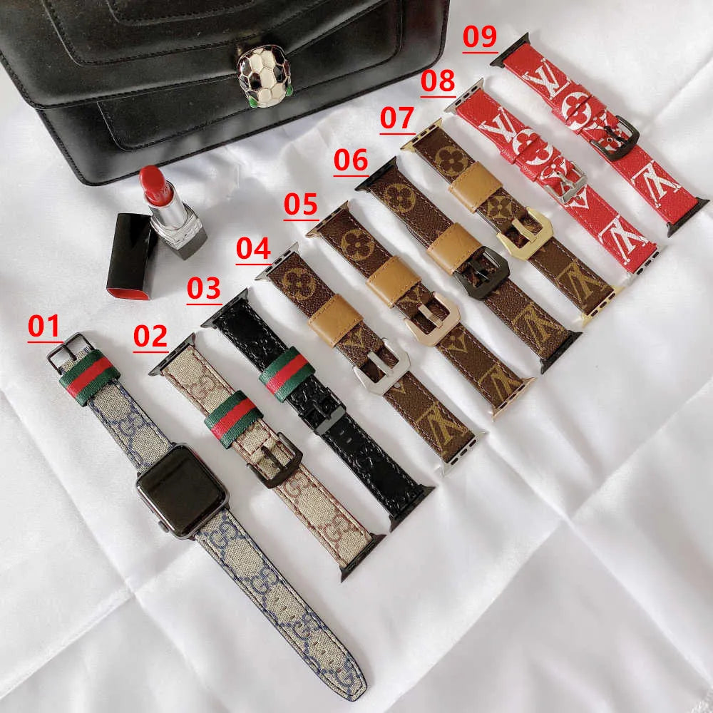 Louis Vuitton-inspired patterned replacement Apple Watch band