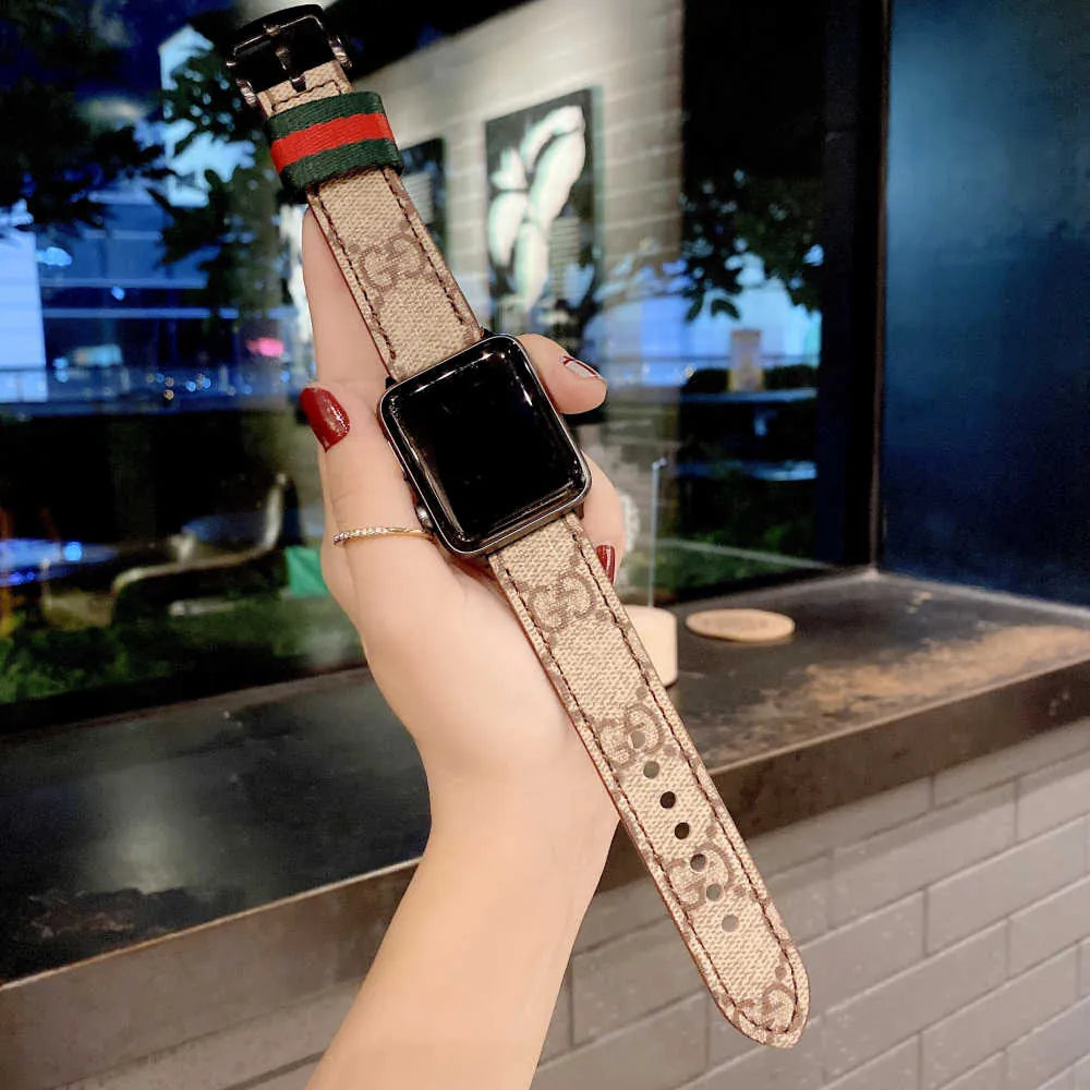 Louis Vuitton-inspired patterned replacement Apple Watch band
