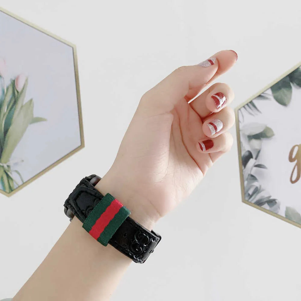 Louis Vuitton-inspired patterned replacement Apple Watch band
