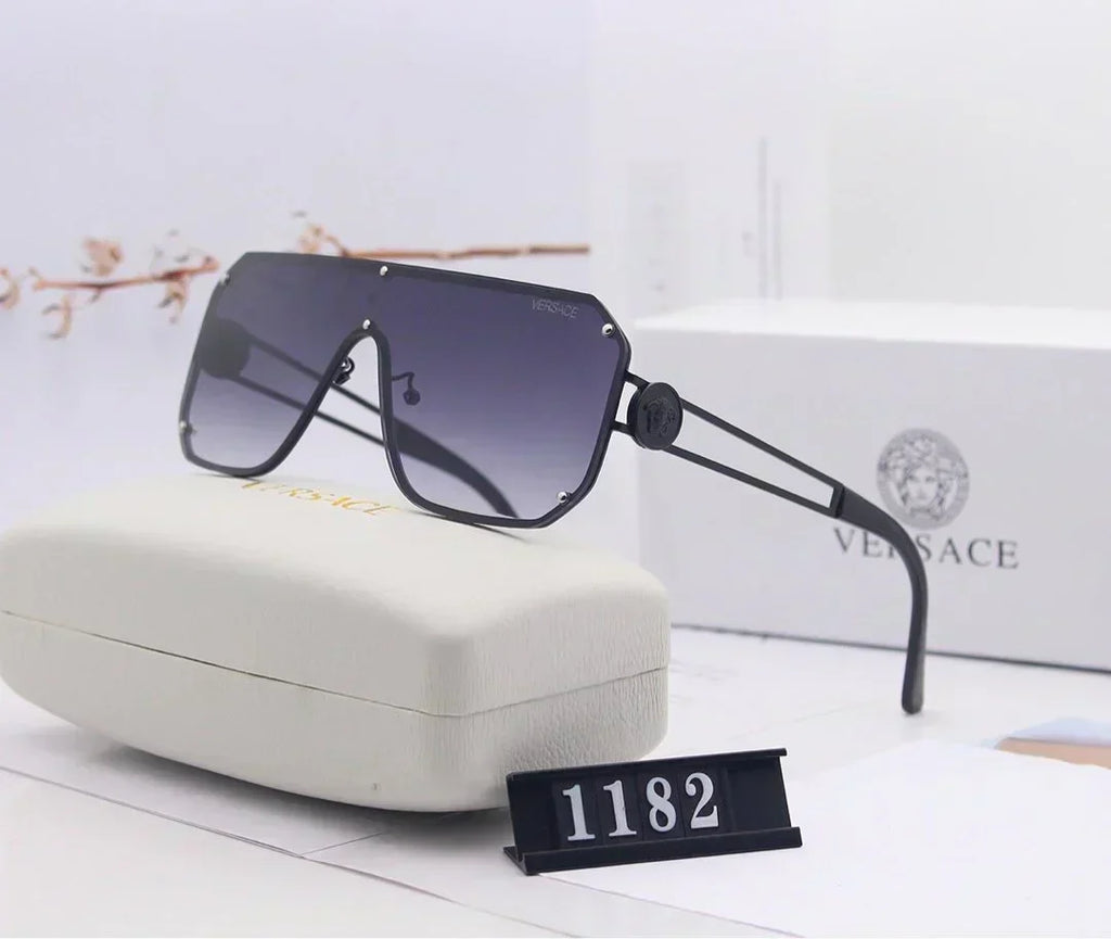 Versace-inspired oversized shield sunglasses