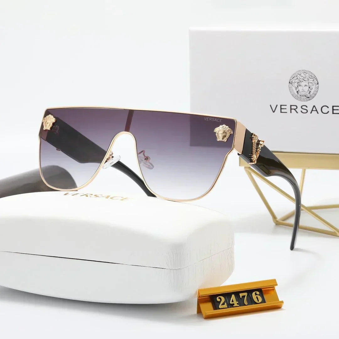 Versace-inspired angular shield sunglasses