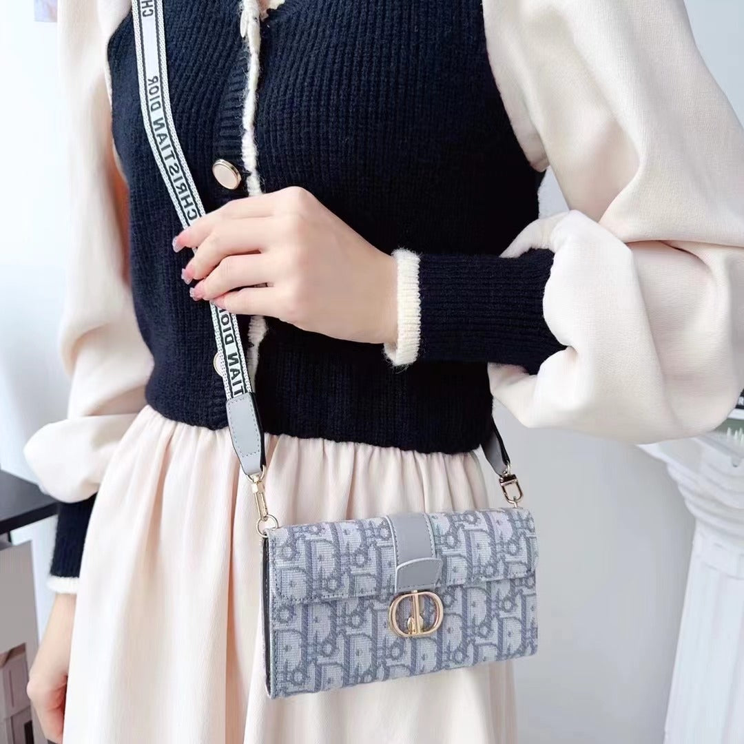 Dior-inspired mini phone bag with chain handle