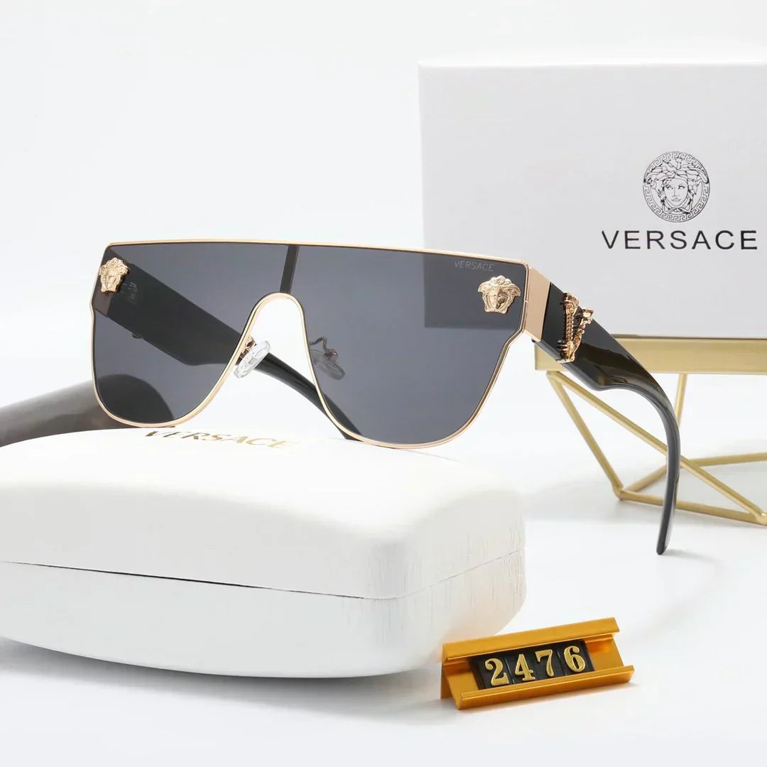 Versace-inspired angular shield sunglasses