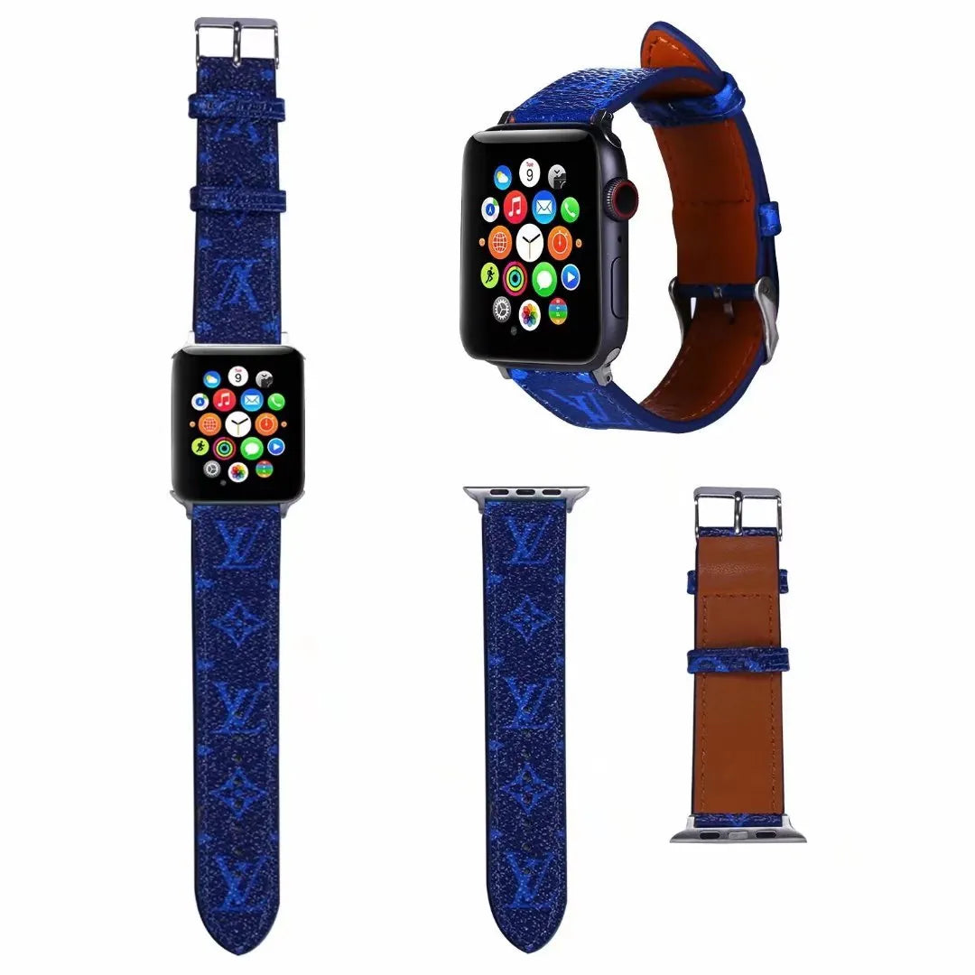 Louis Vuitton-inspired colorful monogram Apple Watch band