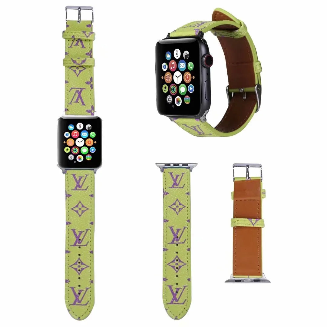Louis Vuitton-inspired colorful monogram Apple Watch band