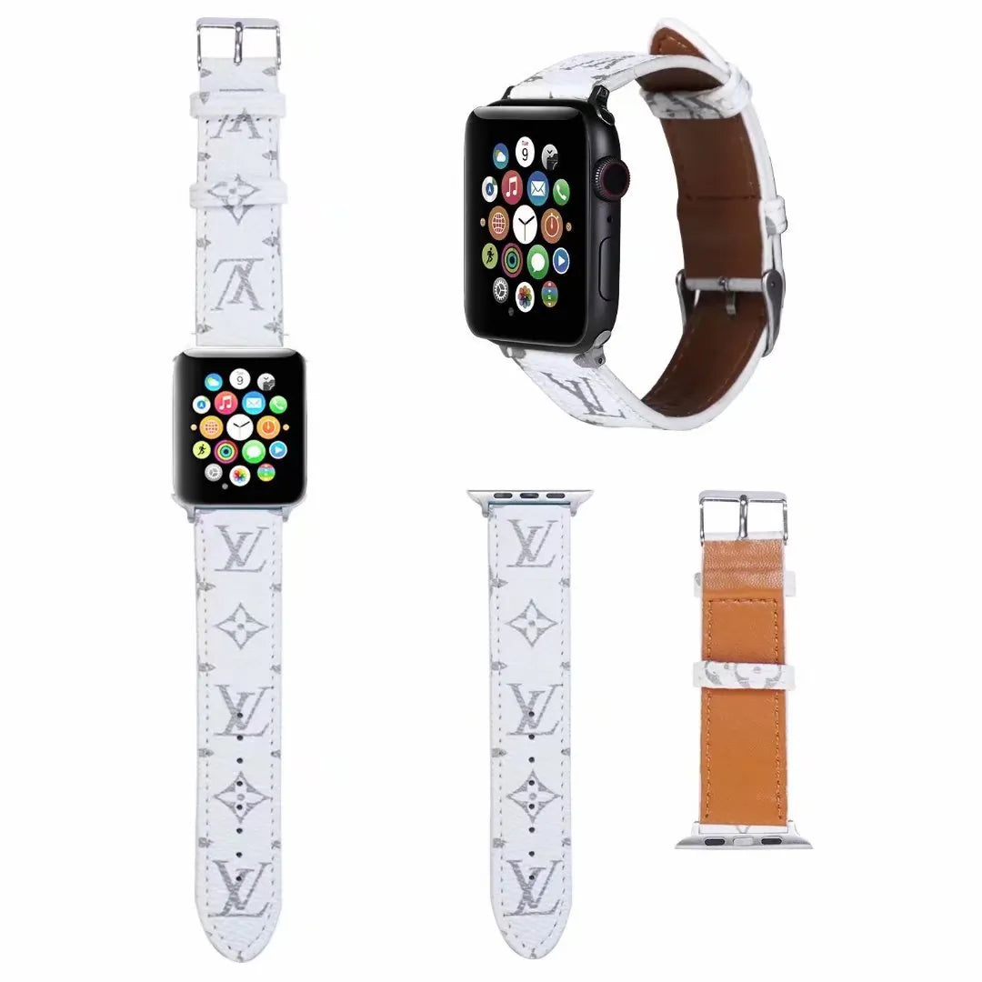 Louis Vuitton-inspired colorful monogram Apple Watch band