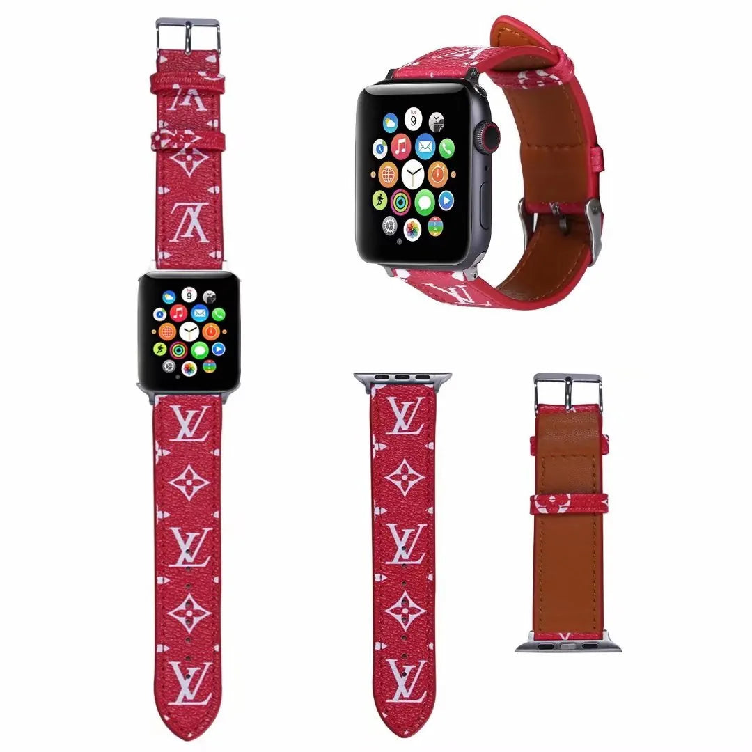 Louis Vuitton-inspired colorful monogram Apple Watch band