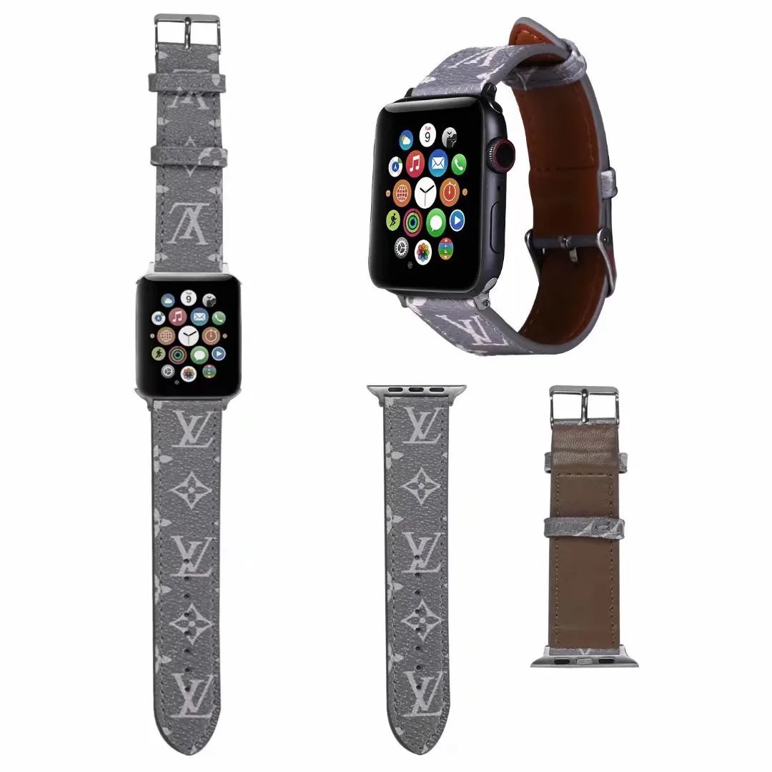 Louis Vuitton-inspired colorful monogram Apple Watch band