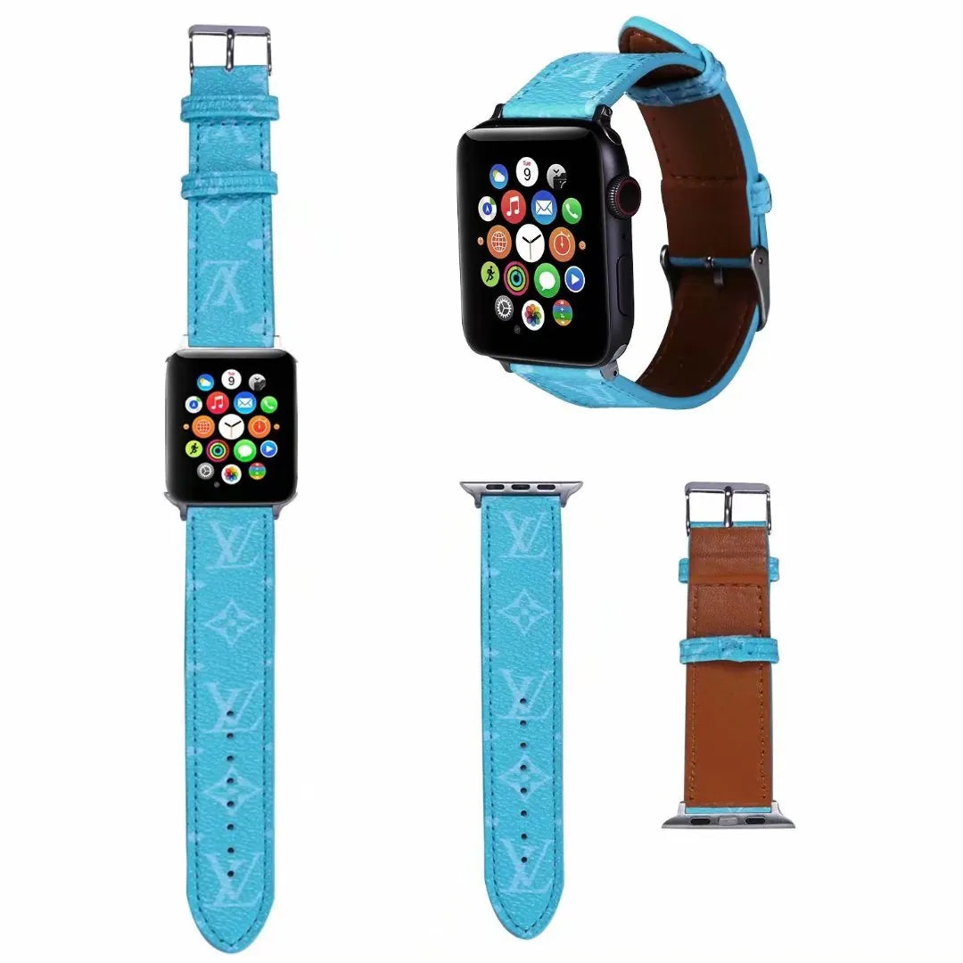 Louis Vuitton-inspired colorful monogram Apple Watch band