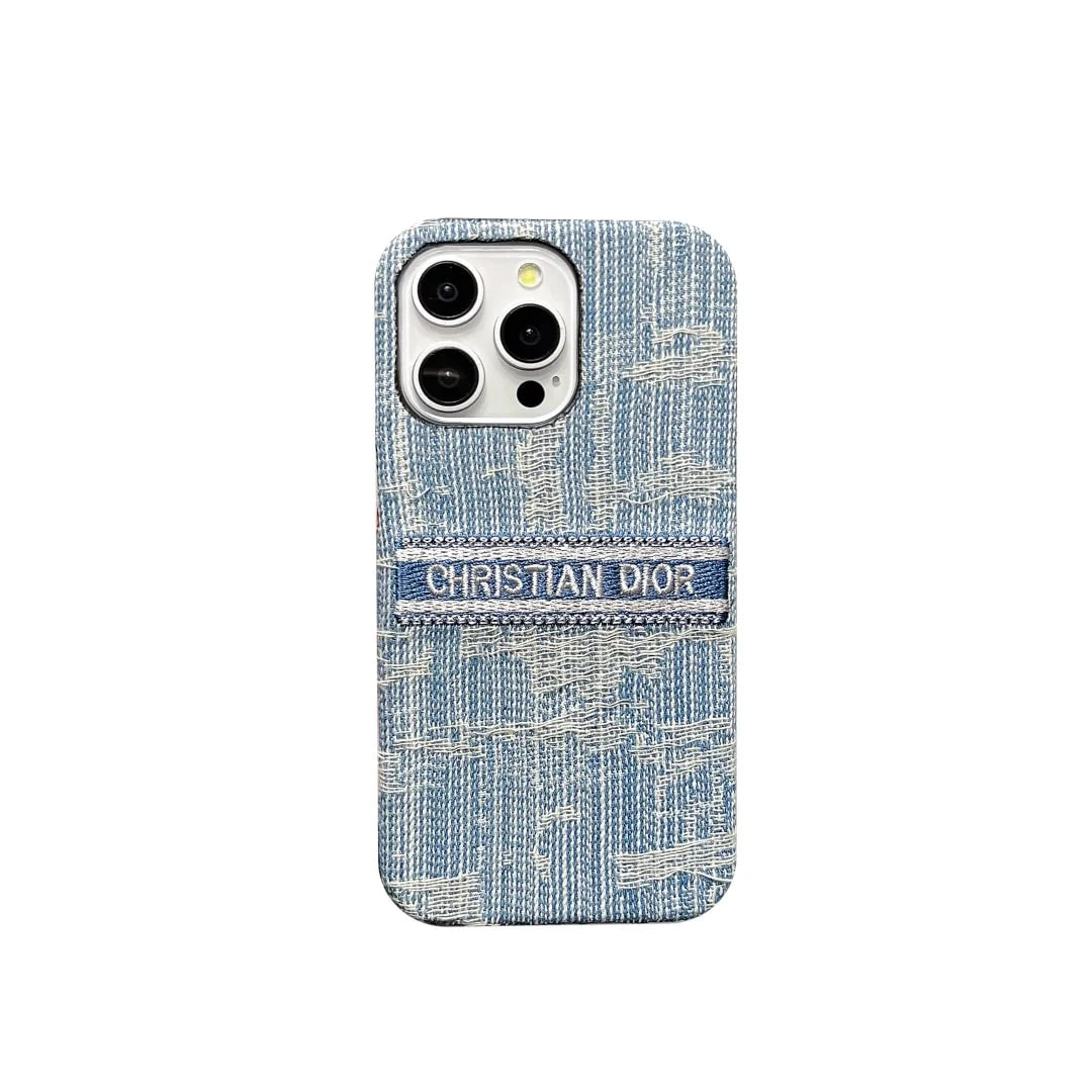 Dior-inspired textured all-over pattern case for iPhone 16