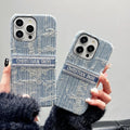 Dior-inspired textured all-over pattern case for iPhone 16