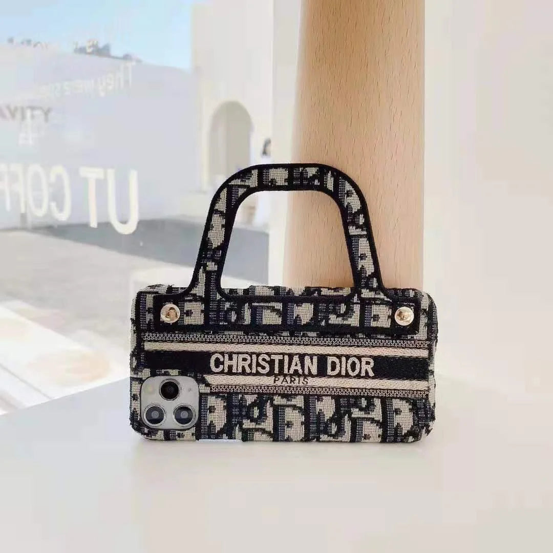 Dior-inspired mini handbag shape case for iPhone 15