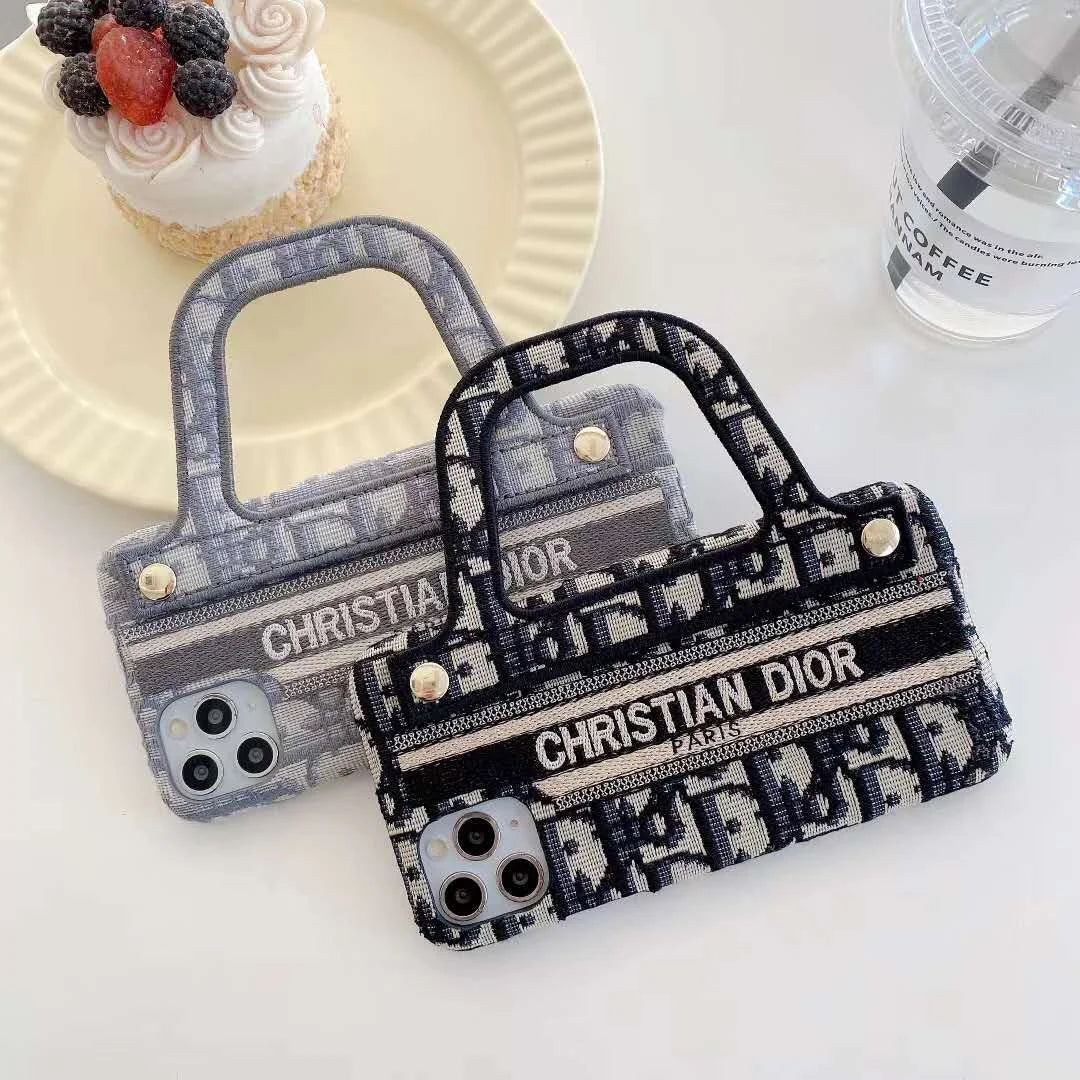 Dior-inspired mini handbag shape case for iPhone 15