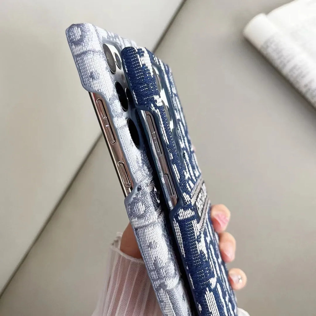 Dior-inspired repeating pattern Samsung phone case
