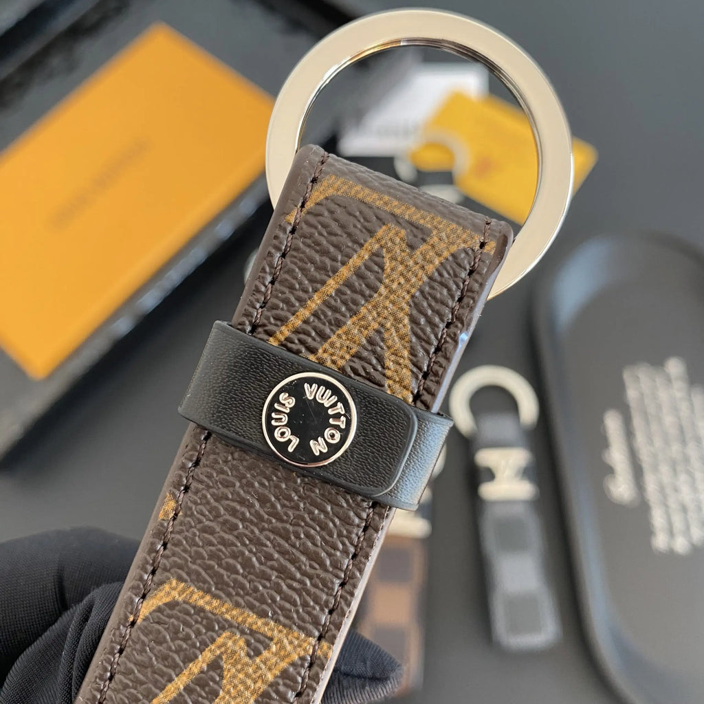 Louis Vuitton-inspired loop key holder with metal detail