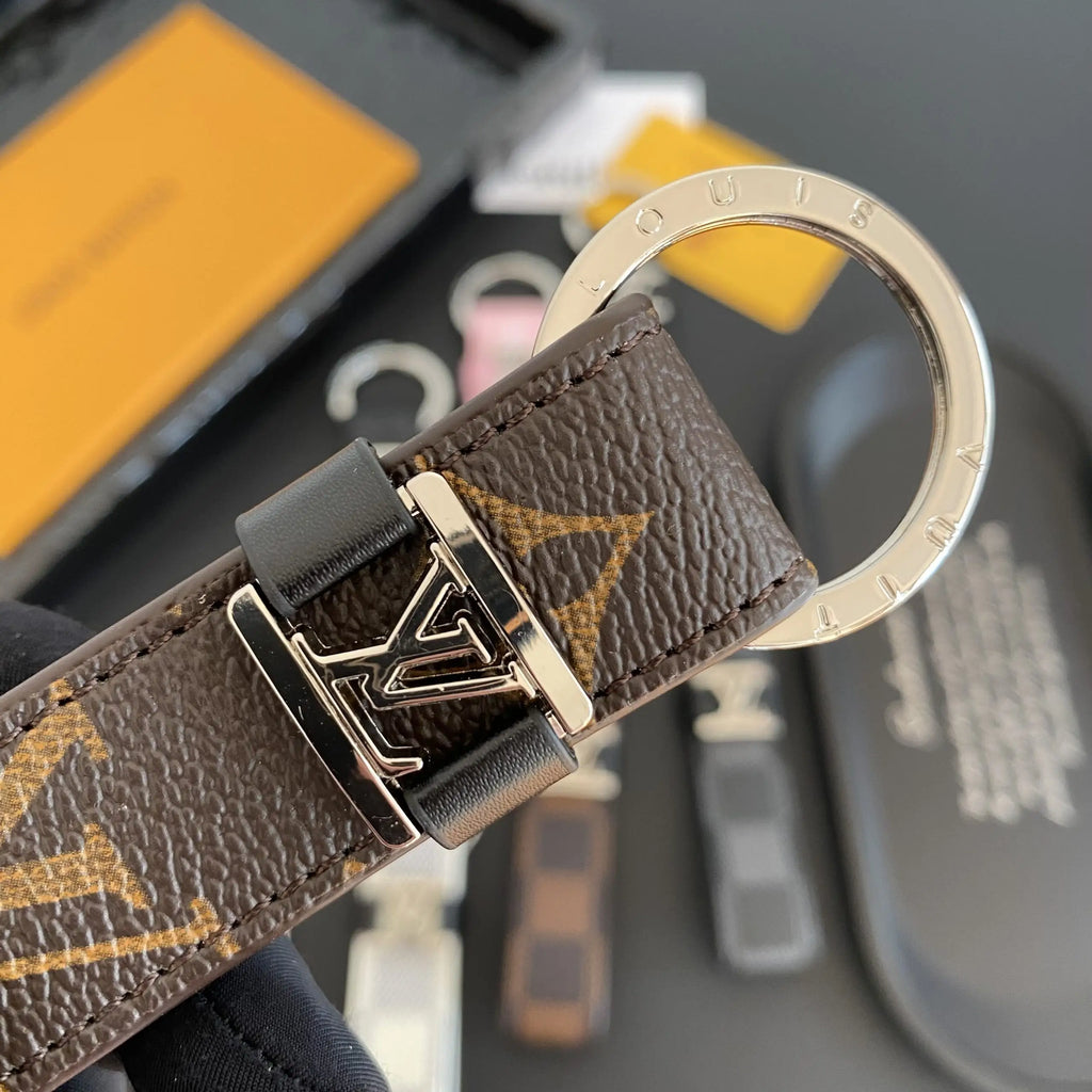 Louis Vuitton-inspired loop key holder with metal detail