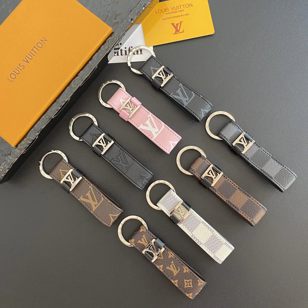 Louis Vuitton-inspired loop key holder with metal detail