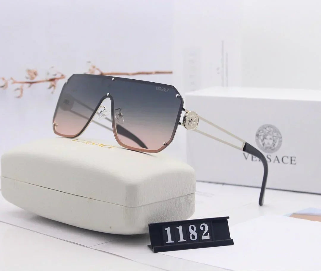 Versace-inspired oversized shield sunglasses