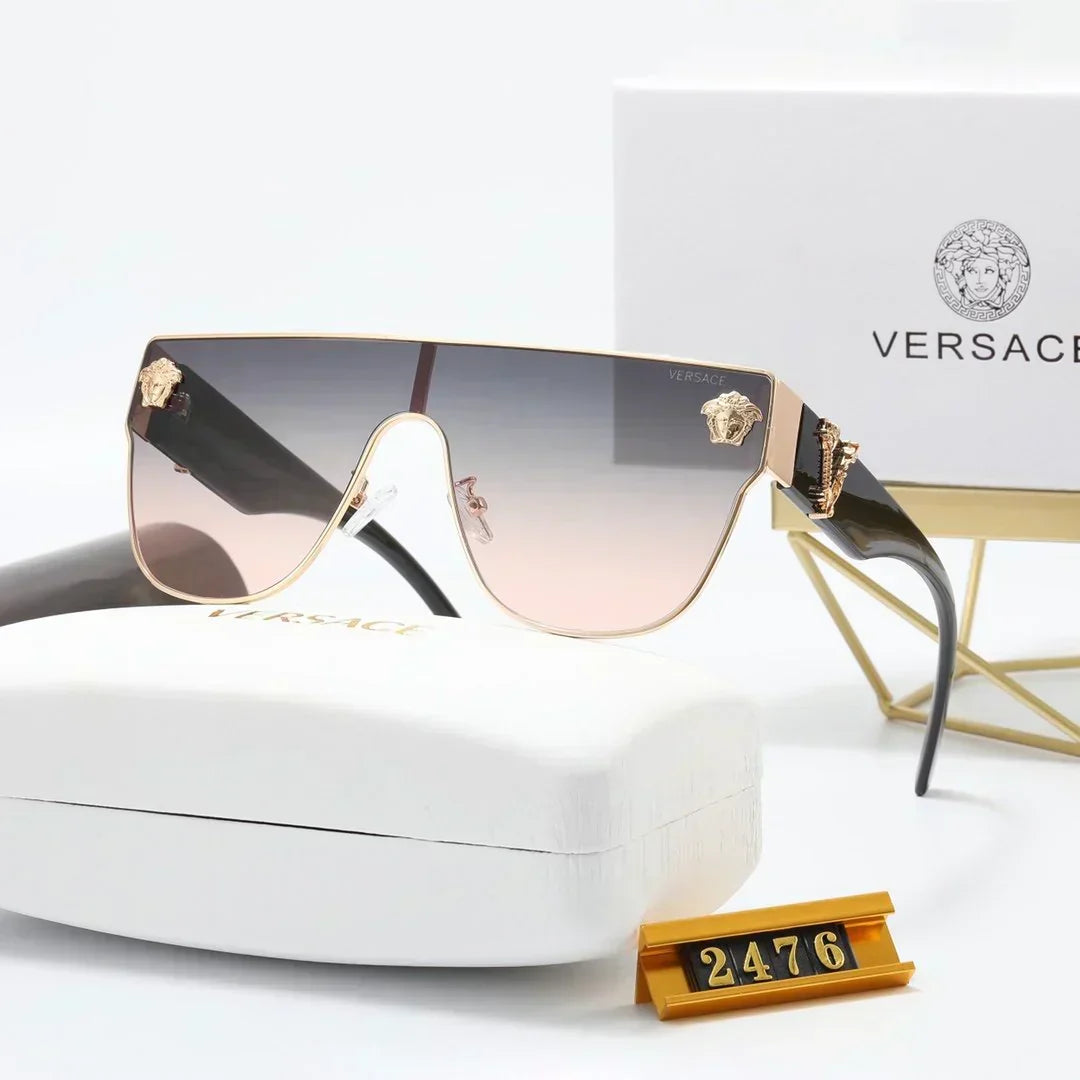 Versace-inspired angular shield sunglasses
