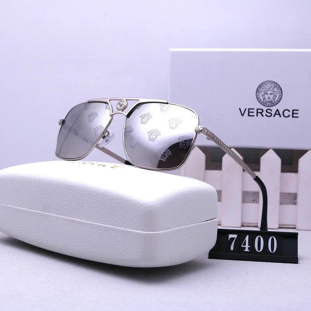 Versace-inspired metal aviator sunglasses