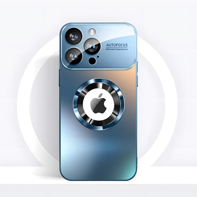 Frosted glass iPhone case with magnetic ring