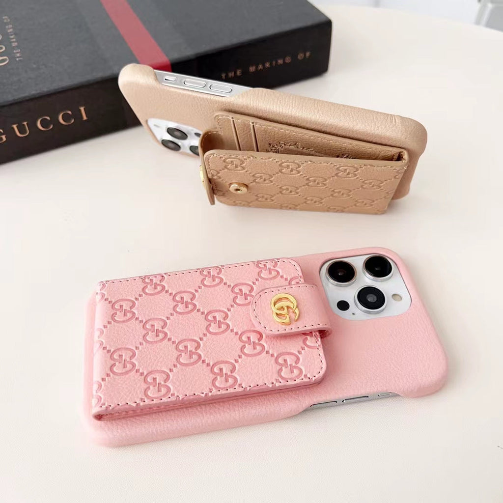 Gucci-inspired monogram crossbody phone case with card pocket