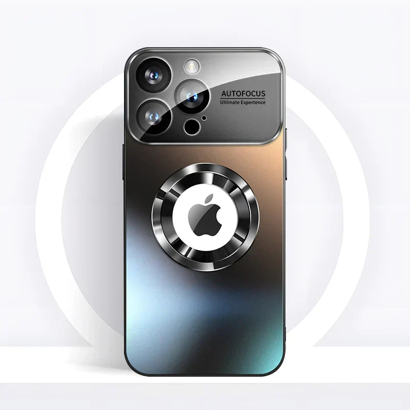 Frosted glass iPhone case with magnetic ring