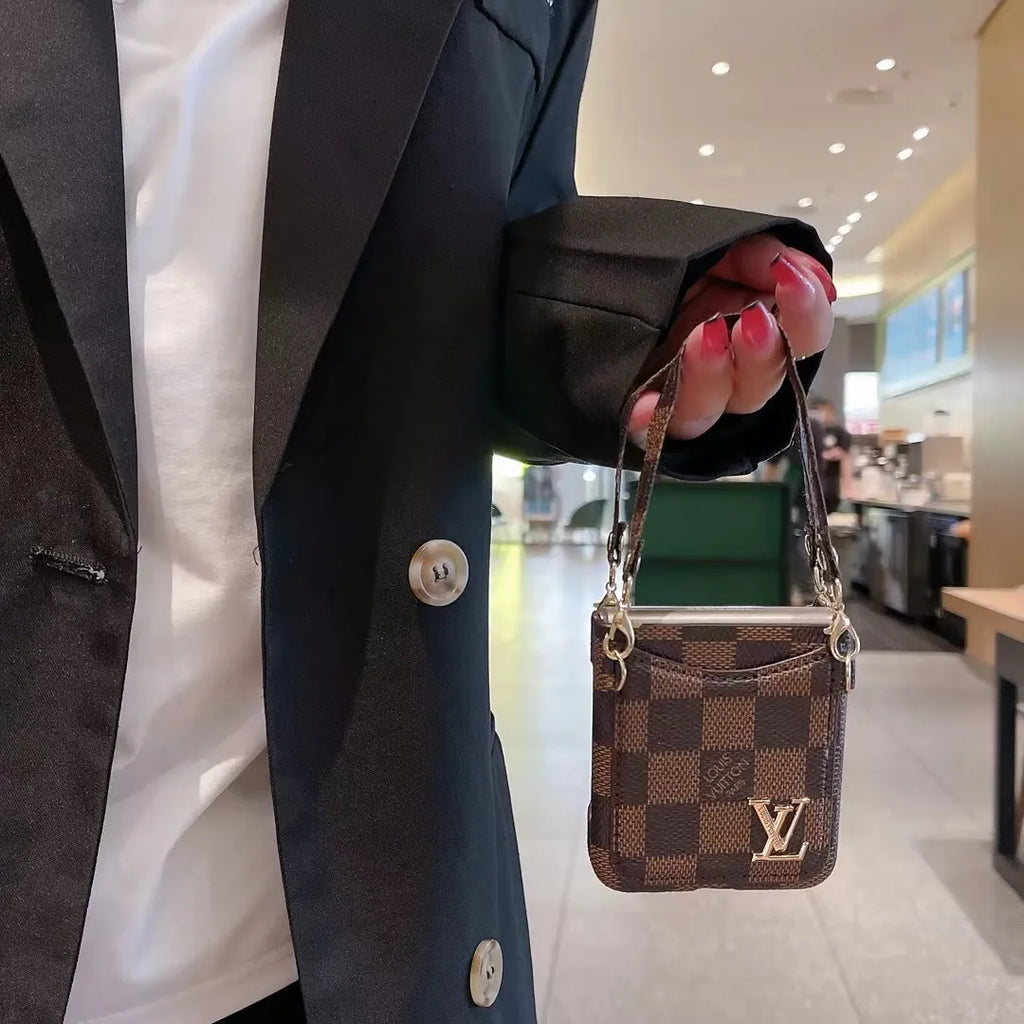 Louis Vuitton-inspired Galaxy z flip 4 case with monogram card pocket